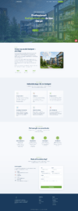 Homepage of the ProCare Fastighetsservice website, showcasing property management services and contact information